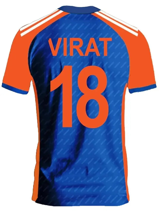 Virat Kohli 18 Jearsy - world cuo edition Blue & orange